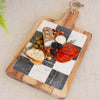 Check Black and White Marble Cheese Board