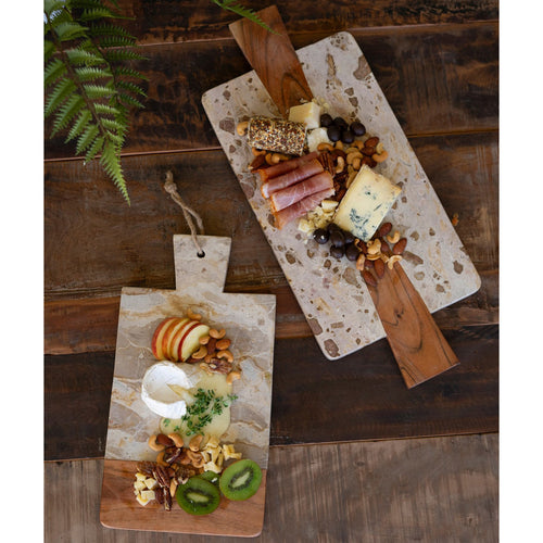 Marble And Acacia Wood Cheese Board