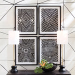 Achromatic Geometric Print Wall Art Set of 4