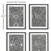 Achromatic Geometric Print Wall Art Set of 4