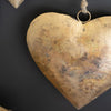 Antique Gold Heart Metal Wall Art Set of 3