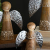 Christmas Angel Wood and Tin Tabletop Accent Set of 3