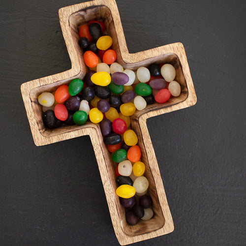 Christmas Cross Wooden Bowl Set of 2