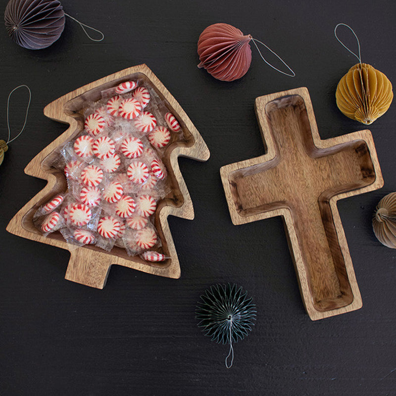 Christmas Tree Wooden Bowl