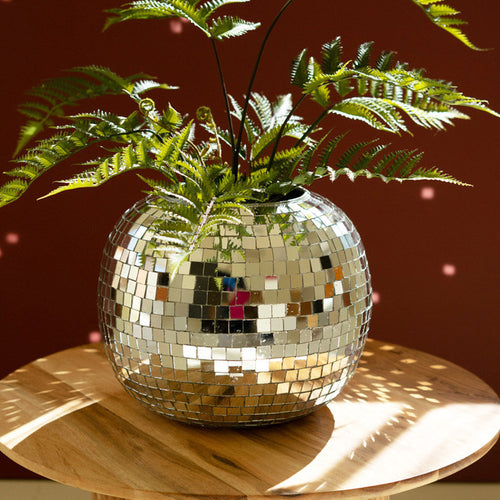 Glass Disco Ball Planter