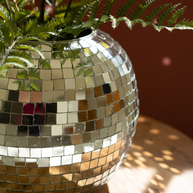 Glass Disco Ball Planter