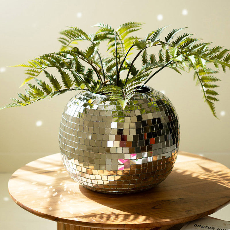 Glass Disco Ball Planter