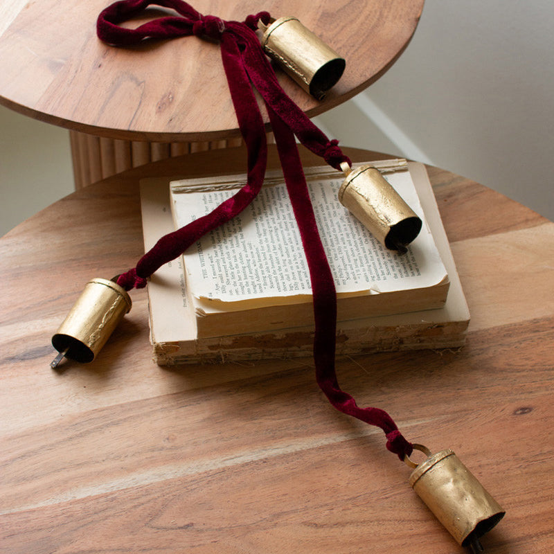 Christmas Bell Cluster with Velvet Rope