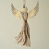 Antique Brass and Jute Angel Ornament