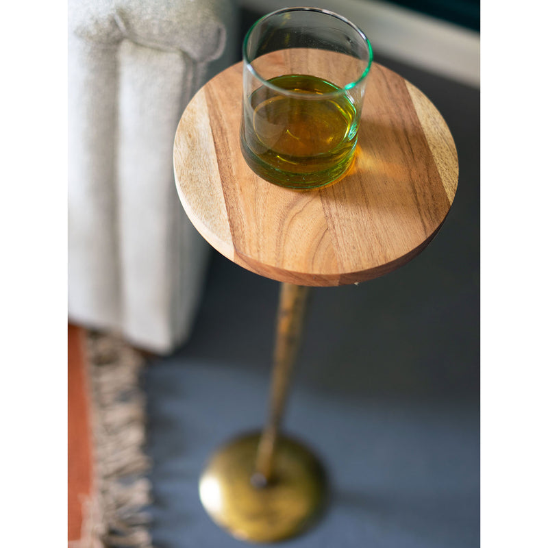 Wood Top Accent Table