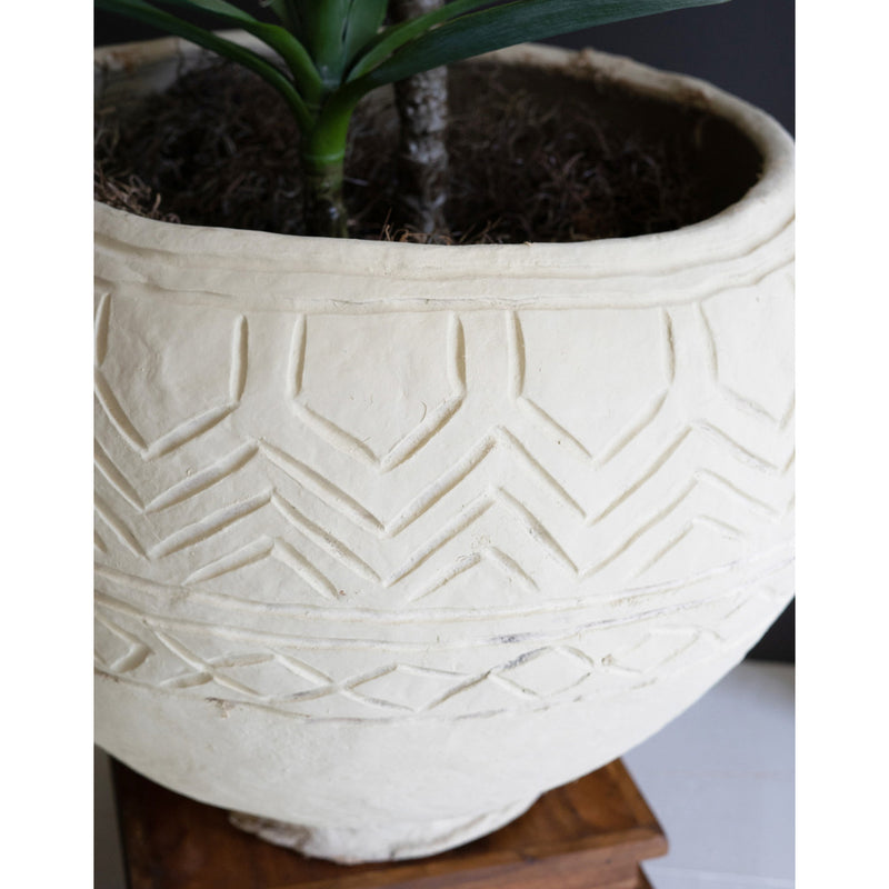 Round Paper Mache Urn