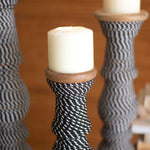 String Wooden Wrapped Candle Holder Set of 3