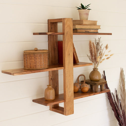 Three Tiered Adjustable Wall Shelf