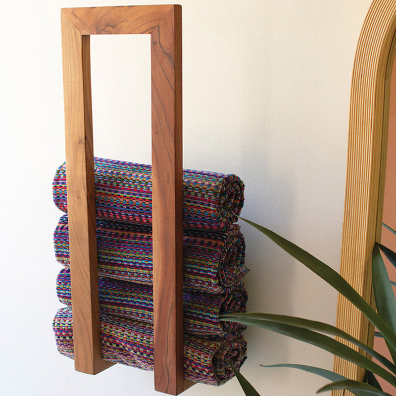 Wooden Wall Towel Rack