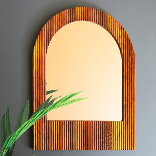 Mango Wood Tambour Framed Mirror