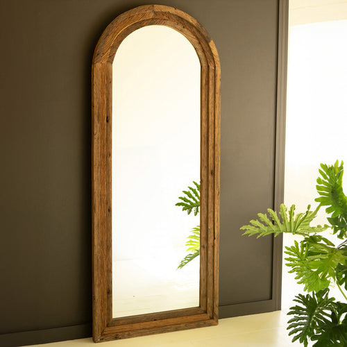 Arched Top Recycled Framed Floor Mirror