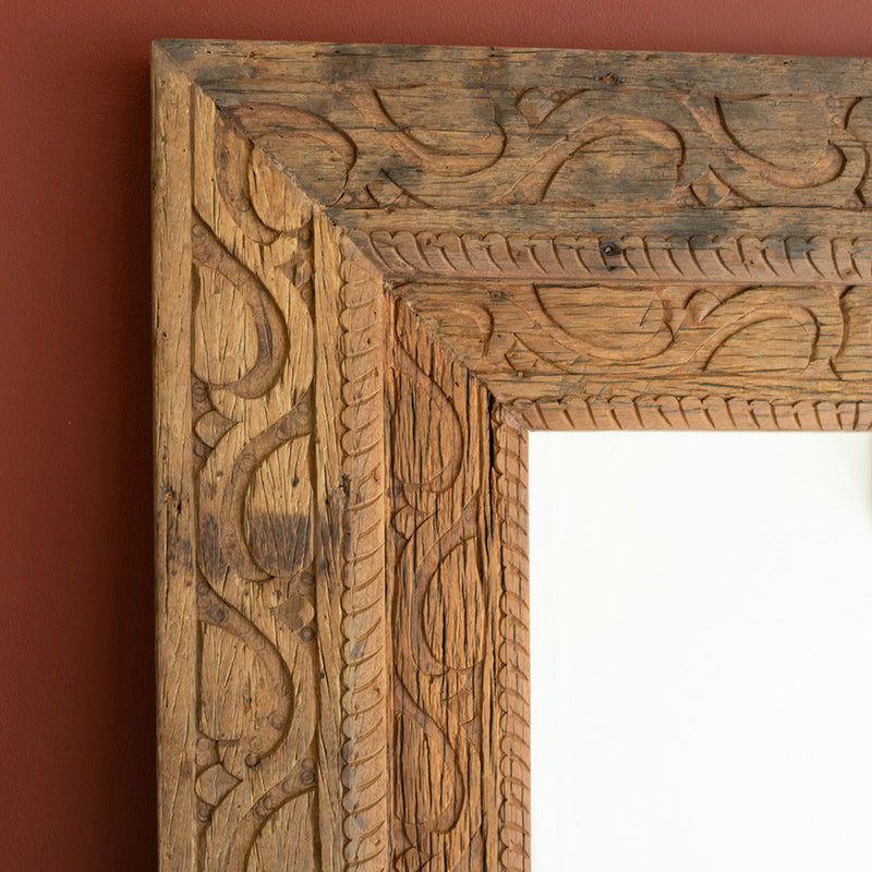 Recycled Carved Framed Floor Mirror