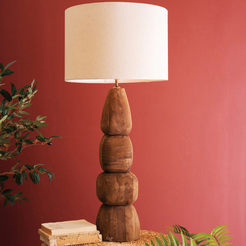 Quad Carved Mango Wood Table Lamp