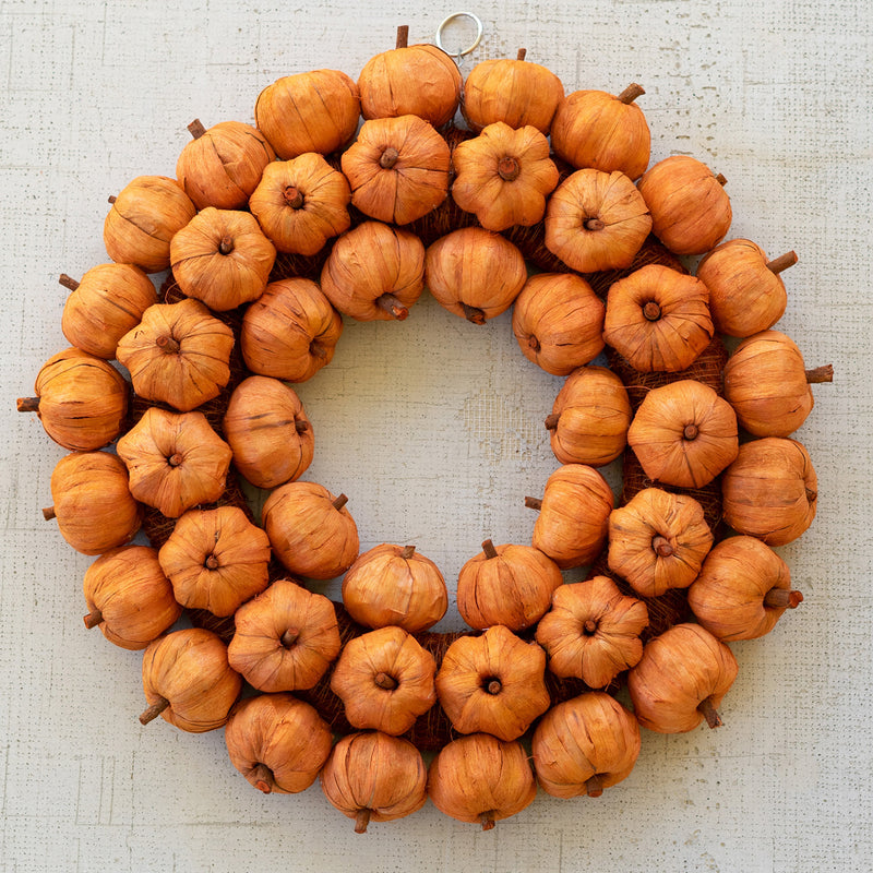 Faux Pumpkin Wreath