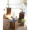 Recycled Wood Candle Holder Set of 3