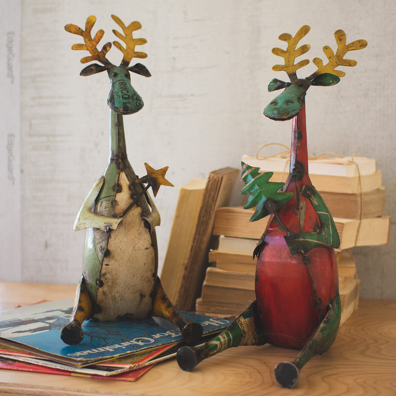 Sitting Moose Tabletop Accent Set of 2