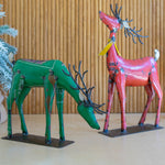 Recycled Metal Deer Figurine Set of 2