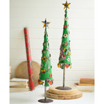 Recycled Iron Christmas Tree Tabletop Accent Set of 2