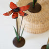 Recycled Iron Flower Sculpture Set of 3