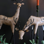 Reindeer White Recycled Iron Accent Set of 2