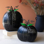 Pumpkin Recycled Black Iron Accent Set of 2