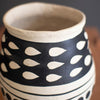 Black and White Paper Mache Urn