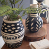 Black and White Paper Mache Urn