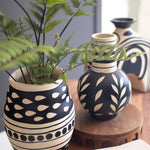 Black and White Paper Mache Bottle Vase