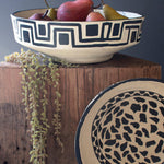 Black and White Paper Mache Bowl Set of 2