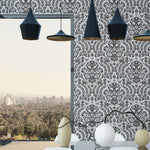 Mitchell Black Ottoman Large Wallpaper