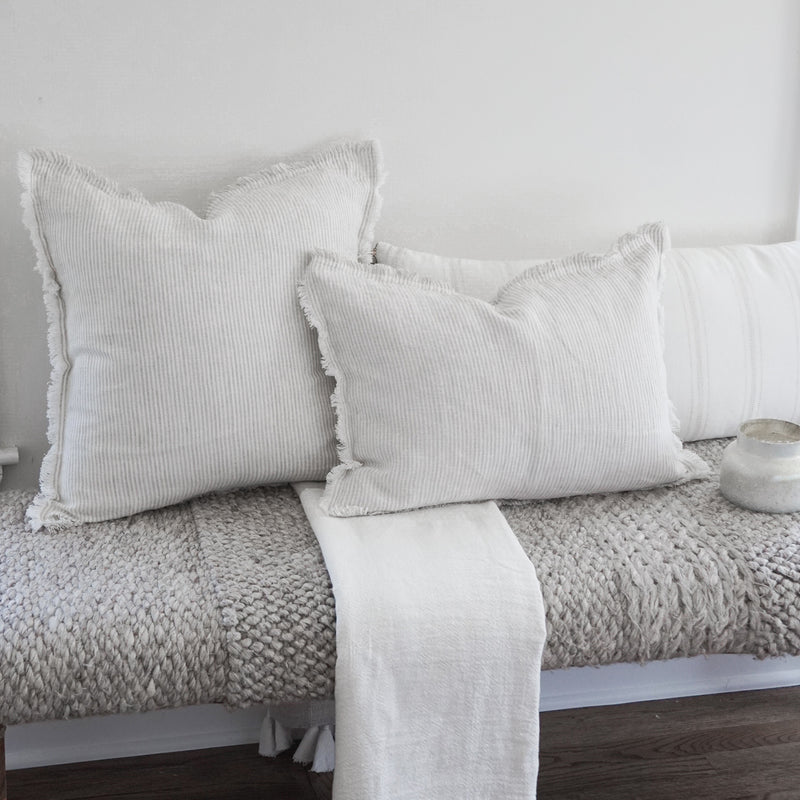 Anaya So Soft Pinstripe Linen Pillow