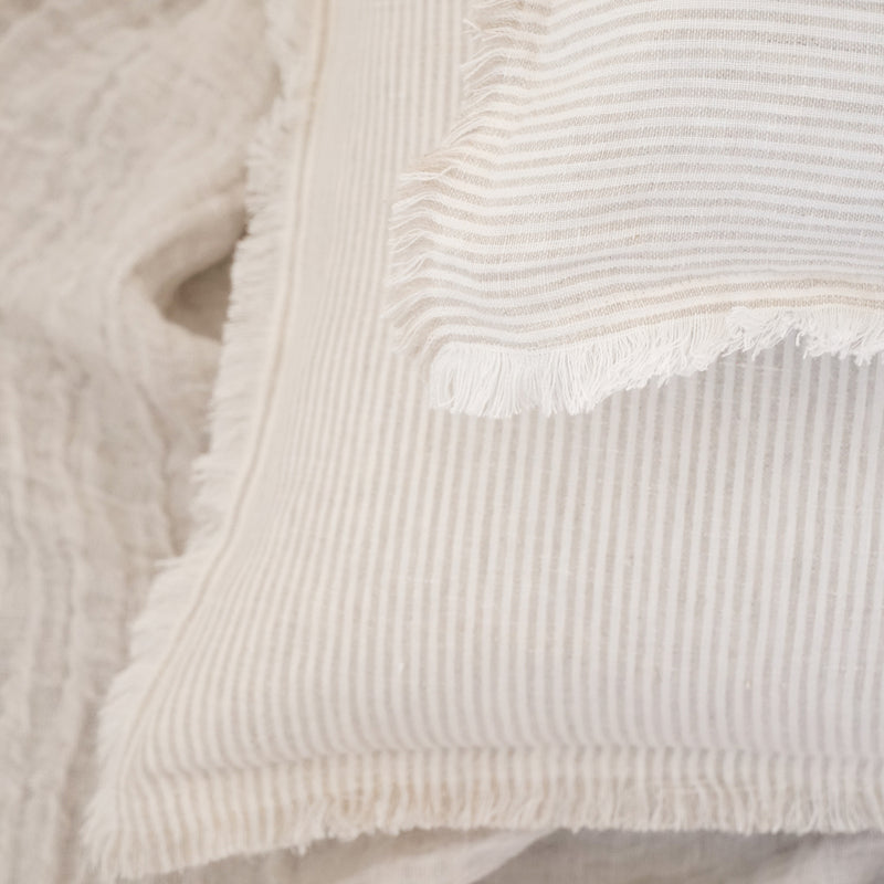 Anaya So Soft Pinstripe Linen Pillow