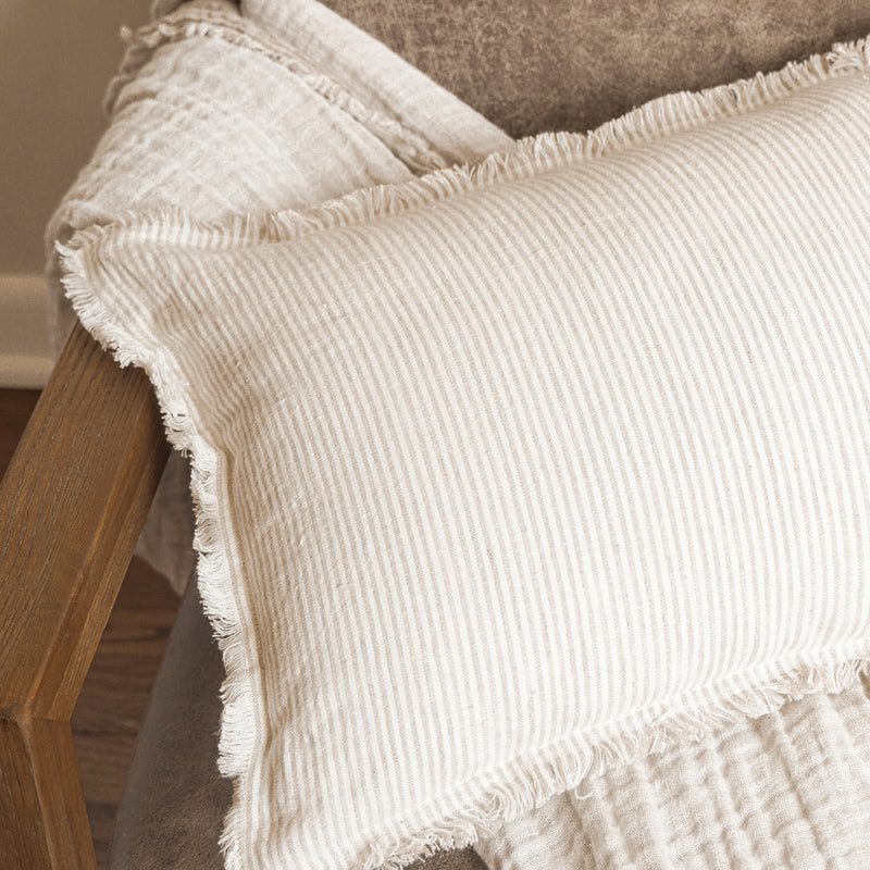 Anaya So Soft Pinstripe Linen Pillow