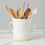 Etu Home White Handthrown Crock and Utensil Set