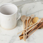 Etu Home White Handthrown Crock and Utensil Set