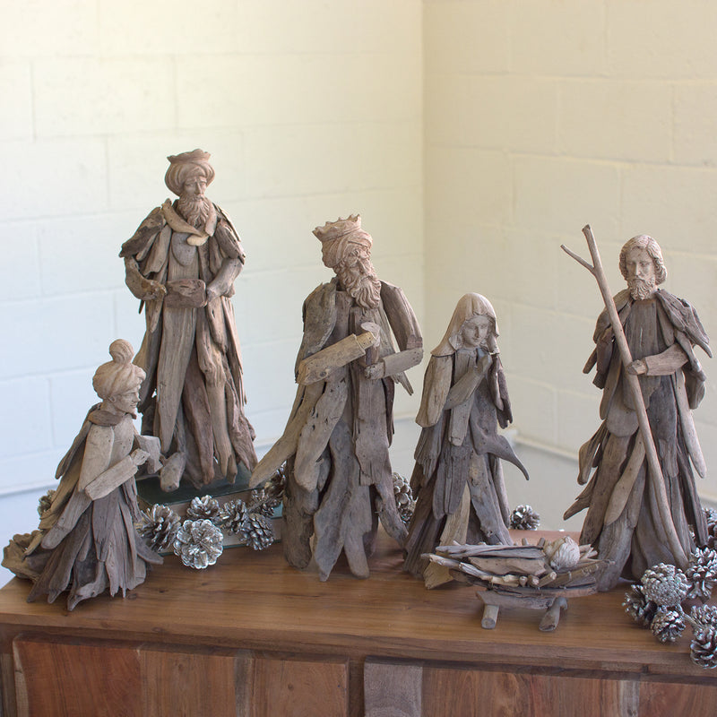 Driftwood Nativity Tabletop Accent Set of 6