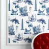 Mitchell Black Pagoda Toile Wallpaper