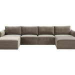 TOV Furniture Willow Velvet Modular U-Shape Sectional Sofa