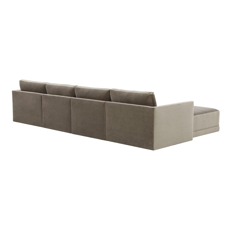 TOV Furniture Willow Velvet Modular U-Shape Sectional Sofa