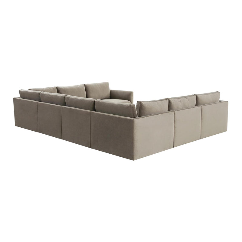 TOV Furniture Willow Velvet Modular Large U-Shape Sectional Sofa