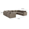 TOV Furniture Willow Velvet Modular Large U-Shape Sectional Sofa