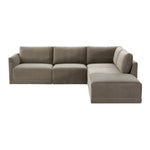 TOV Furniture Willow Velvet Modular RAF Sectional Sofa