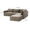 TOV Furniture Willow Velvet Modular RAF Sectional Sofa