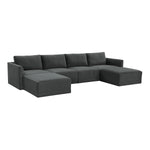 TOV Furniture Willow Velvet Modular U-Shape Sectional Sofa