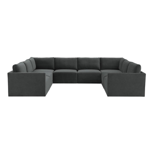 TOV Furniture Willow Velvet Modular Large U-Shape Sectional Sofa